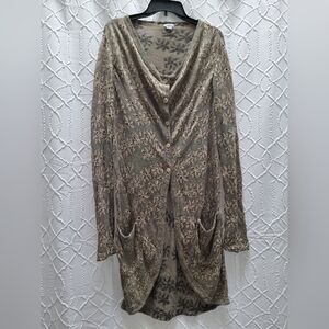 Transit Par-Such Made In Italy Button-Up Rounded Neck Cardigan with Pockets